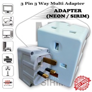 3 Pin 3 Way Multi Adapter (Adapter with Neon/Sirim)