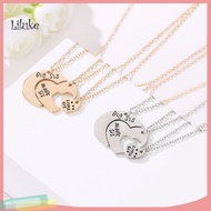 LK 3Pcs/Set Sister Necklace Set Heart Shape Family Contrast Color Siblings Three Sisters Lady Neckla