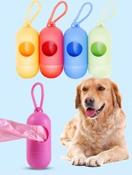 1入組隨機色寵物可折疊包分配器,便攜垃圾袋分配器適用於戶外運動帶小狗