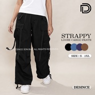 🇲🇾 DESINCE Women Strappy Loose Cargo Long Pants Seluar Cargo Perempuan WP 114