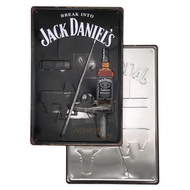 ป้ายสังกะสีวินเทจ Break Into Jack Daniel’s (ปั๊มนูน) ขนาด 20x30 ซม.