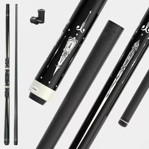 BIZU Carbon Fiber Nine-Ball Pool Cue Black Tech Forelimbs Energy Pool Stick for Billiard Games