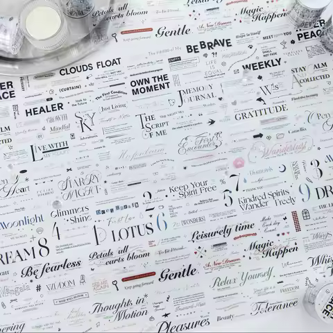 50mm*2m PET Romantic English phrases Tapes Stickers Scrapbooking Hand Account Adhesive hand made Diy