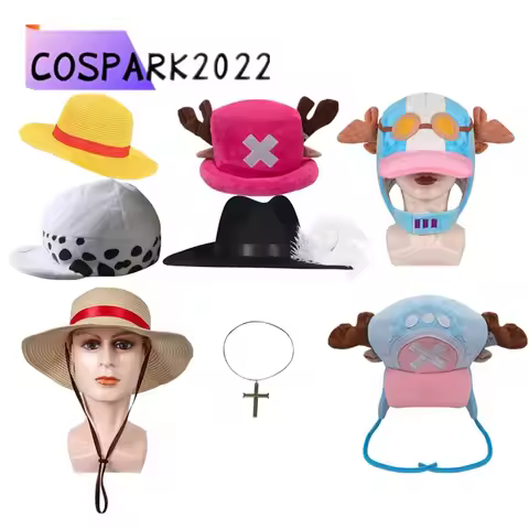 Tony Chopper Cosplay Hat Luffy Dracule Mihawk Necklace Fantasy Pirate Cap Men Women Halloween Carniv