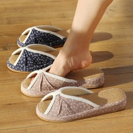 Japanese Linen Women's Slippers Indoor Soft Sole Home Cotton Linen Slippers