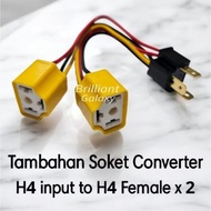 H4 Light Socket - 1 male to 2 female outputs - unit price