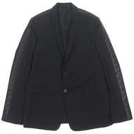 【5積分】全新未使用 ▼ FENDI 2020款 FJ0576 100%羊毛 FF標誌單排扣修身西裝外套 黑色 54碼 正品男士