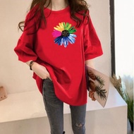 [AMYGO] 2626 M-5XL T shirt Woman Plus Size Women T shirt Clothes Loose T shirt