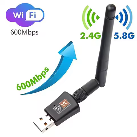 Dual Band USB wifi 600Mbps Adapter AC600 2.4GHz 5GHz WiFi with Antenna PC Mini Computer Network Card