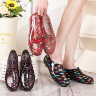 LdgLow-Top Waterproof Shoes Shallow Mouth Rain Shoes Rain Boots Korean Floral Household Rubber Shoes Crystal Shoe Cover
