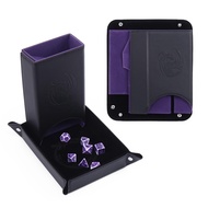 Magic Vosom DND Dice Tower and Tray Set with Non-Scratch Felt Lined Rolling and Velvet Surface - Fol