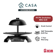 KIN Smokeless BBQ Grill | 99.9% Smokeless Grill | 360° Rotatable Grill Pan | KSB1500B