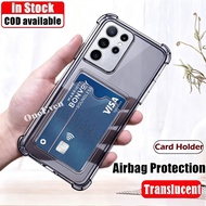 For Samsung Galaxy S21 Ultra 5G 6.8 inch SM-G998B Soft Silicone Card Slot Wallet Jelly Case Slim Fit