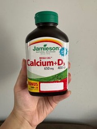 Jamieson - 高濃鈣 650 毫克 + 維他命D3 Calcium+Vitamin D3 全新