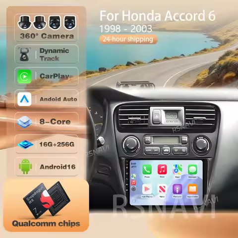 For Honda Accord 6 1998 - 2002 2003 Carplay Auto Car Radio Multimedia Player steering wheel app cont