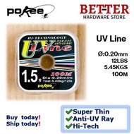 🔥LastStock🔥100M 12LB Pokee UV Line Fishing Line Anti UV-Ray Super Thin Hi-Tech Tali Benang Pancing