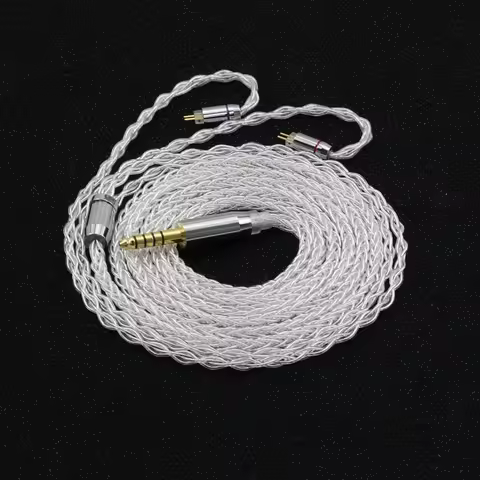 XINHS G18 8 Core Pure Silver Earphone Upgrade Cable Balanced Wire 2.5/3.5/4.4MM Plug With MMCX/2PIN/