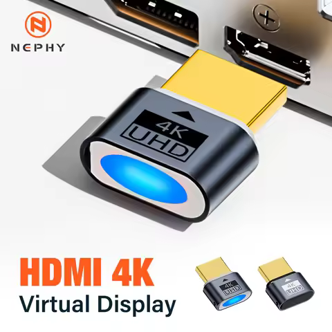 HDMI-compatible Dummy Plug 4K HDR Virtual Monitor EDID Emulator Headless Ghost Display Adapter Suppo
