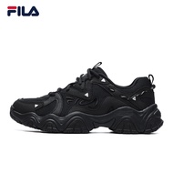 FILA รองเท้ากรงเล็บแมว 4 รองเท้าผู้หญิงคู่รองเท้าพ่อรองเท้าสีดำย้อนยุคกีฬารองเท้าลำลองระบายอากาศผู้ช