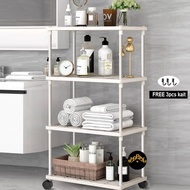 Mvk Trolley Rack Multipurpose Kitchen Shelf 4-layer Plastic Stacking Rack