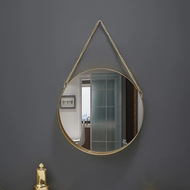 Tempat asal besi bilik mandi cermin gantung cermin bilik mandi pusingan dinding dipasang solek berpakaian pancuran mandian mewah cermin dinding INS hiasan rumah