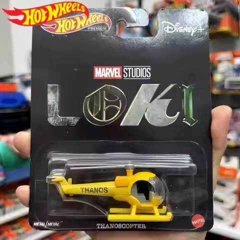 Genuine Hot Wheels Premium Marvel Loki Thanoscopter Helicopter 1:64 Diecast Metal Model Disney Colle