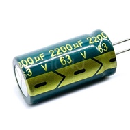 2-5PCS 63V2200UF Aluminum Electrolytic Capacitor Low Esr/impedance High Frequency Size 18*35 2200uf6