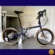 Fnhon Gust 22” • 9 Gear Sora Litepro Schwalbe • Folding Bicycle Foldie Folding Fold Bike • Deep Sea Blue • Crius Master Velocity Blast Zephyr Tornado Trifold • Customise My Bicycle •