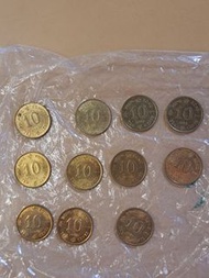 香港1毫1982，86，89，90及91年共11枚全部unc，部分bu