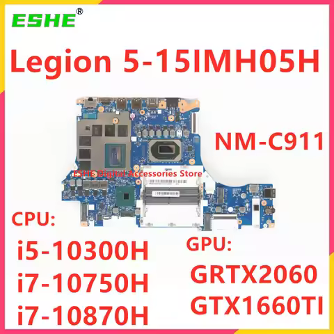 For Lenovo Legion 5-15IMH05H Laptop Motherboard With I5 I7 10th Gen CPU GPU RTX2060 GTX1660TI 5B20S4