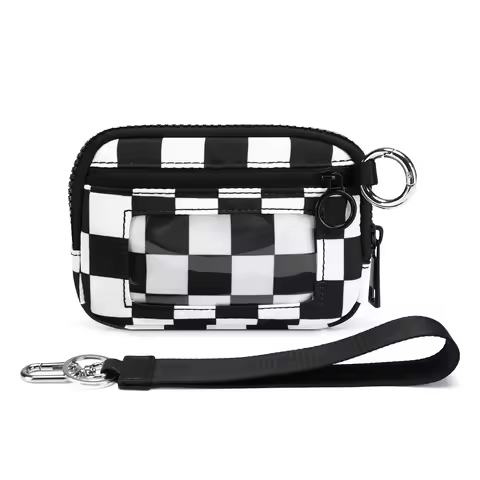 Women's Keychain Wallet The Iris Wallet Zip Waterproof Nylon Card Wallet Pouch Wristlet Zip Card Cas