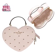 (STOCK CHECK REQUIRED)KATE SPADE LOVE SHACK EMBELLISHED HEART CROSSBODY PURSE IN LIGHT ROSE (KA780)