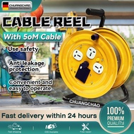 15M 30M 50M Heavy Duty Cable Reel Extension Wire 15/30/50 Meters Power Cord Extension with Breaker