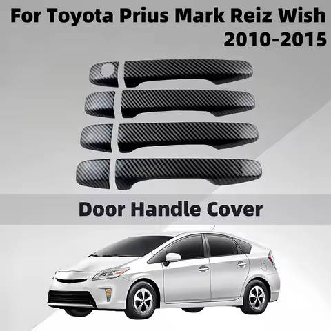 Car upgrade Carbon Chrome Car Accessories Plated Door Handle Bowl Cover Trim For Toyota Prius Mark R