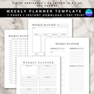 Weekly Planner Printable Pages Hourly Planner Week Planning Weekly Schedule Undated Planner 2023 Wee