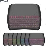 Jomaa D8 7Colors Backlight Bluetooth Keyboard 2.4G Air mouse with gyroscope Rechargeable Mini Keyboard for IOS Android TV BOX PC Phone