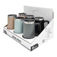 Pack Of 6 Beer Glass For Cold Storage Capacity 700 Ml. Send Mixed Colors