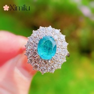 ♥ Original Luxury Paraiba Stone Full Diamond Ring Female Temperament Princess Jewelry silver 925 original ring for women rings men korean jewelry cincin lelaki cincin perempuan couple cincin emas korea 戒指