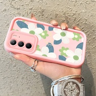 HIJAU Casing hp for Realme C75 4G C75 5G C71 4G 14X 5G C73 5G Case Fresh Green White Flower Leaf Sil