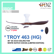 EFENZ Hugger 46/52/60" DC-Eco Ceiling Fan with 22W Samsung Dimmable LED Light Kit (Black Dutch Cocoa Limited Edition)