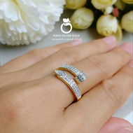แหวนเพชรcz ทองเคลือบแก้ว 0171 หนัก 1 สลึง แหวนทองเคลือบแก้ว ทองสวย แหวนทอง แหวนทองชุบ แหวนทองสวย  แหวนหนัก
