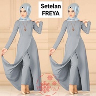 JN2220 Reya 2in1 Muslim Suit SIZE M - XXL 4 COLORS AC/ Trouser Suit/ BIG Size Jumbo Suit/ Muslim Fas