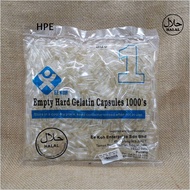 Kapsul Kosong HALAL Size 1 (1000pcs) Empty Capsule / Empty Hard Gelatin Capsules