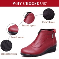 Women's short boots and cotton shoes Comfortable flat boots square dance shoes