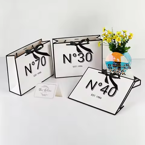 Birthday Keepsake Paper Gift Bag with Card for Women Men 30th 40th 50th 60th 70th 80th 90th Gifts An