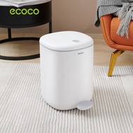 Ecoco ถังขยะแบบเหยียบในครัวเรือนห้องนั่งเล่นห้องน้ำห้องครัวถังขยะพร้อมฝาปิด 11L โมเดิร์นเรียบง่าย