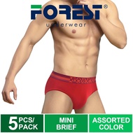 seluar dalam (5 Pcs) Forest Men Brief Cotton Spandex Men Underwear Seluar Dalam Lelaki Assorted Colo