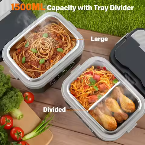Nocclili For Electric Cordless Lunch Box 1.5L Self-Heating with 18000mAh Battery 60W Rechargeable He
