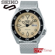 NEW SEIKO 5 SPORTS AUTOMATIC นาฬิกาข้อมือผู้ชาย สายสแตนเลส รุ่น SRPD67K1 (หน้าปัดทองขอบดำ)