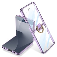 For Samsung Galaxy Flip 7 phone case Flip 7 shell film integrated casing ring transparent Flip 7 ant